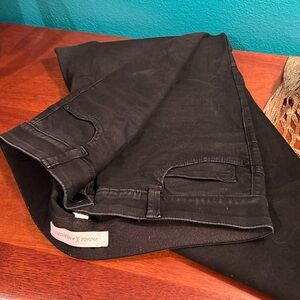 Black denim straight leg jeans